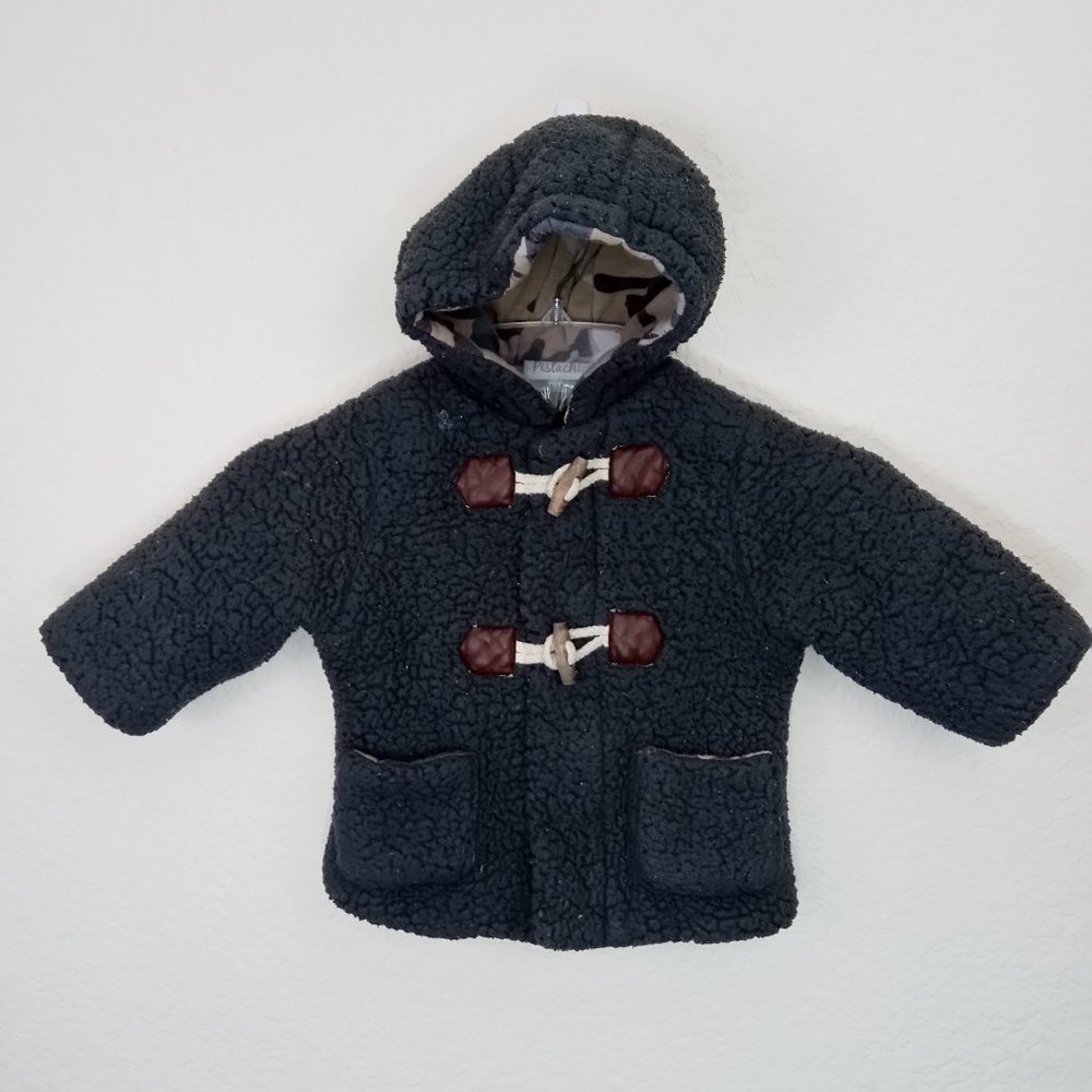 Pistachio Faux Fur Fleece Hoodie Jacket